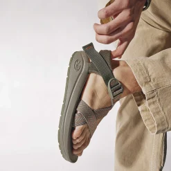 Sale Chaco Men's CushZ Extra Cushioned Sandal Cement Gray