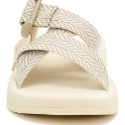 Outlet Chaco Women's CushZ Extra Cushioned Slide Frond Dark Vanilla