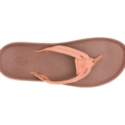Outlet Chaco Women's Lowdown Leather Flip Flop Burnt Chestnut