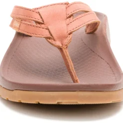 Outlet Chaco Women's Lowdown Leather Flip Flop Burnt Chestnut