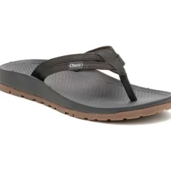 New Chaco Women's Lowdown Leather Flip Flop Black